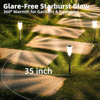 8-Pack Warm White Solar Path Lights, Outdoor Garden LED