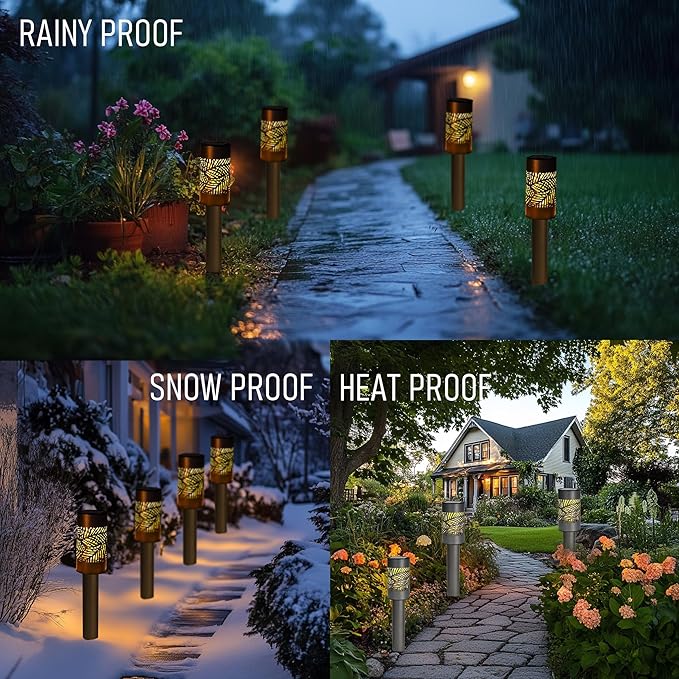 Warm White Solar Pathway Lights 12-Pack, Driveway LED