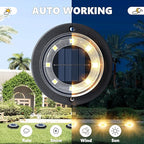 Solar Flat Disk Lights 12-Pack, Waterproof Driveway