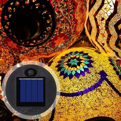 4 Pieces Replacement Solar Light Tops Outdoor Hanging Lantern Solar Light Parts Round Waterproof Decorative for Outdoor Hanging Lanterns, Warm(3.35 Inch in Diameter)