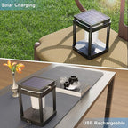 Courtyard Solar Lantern Set, Rustic Porch Lighting