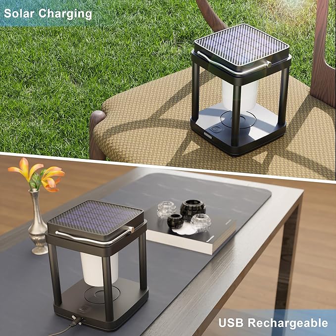 Courtyard Solar Lantern Set, Rustic Porch Lighting