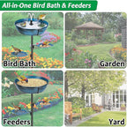 Freestanding Bird Bath & Feeder, Outdoor Metal