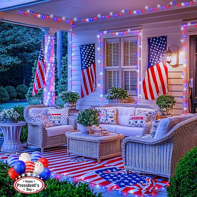 2-Pack 100 LED Christmas Twinkle Lights, 33ft Waterproof for Patio