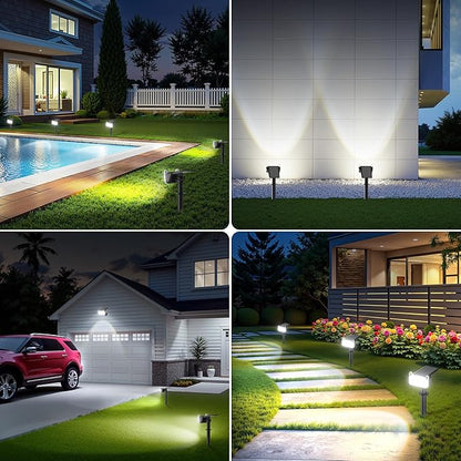 LETMY Solar Spot Lights Outdoor Waterproof with Bigger LED, Auto ON/Off 135°Adjustable Solar Lights Outdoor, 2-in-1 Wall Lights & 2 Modes Landscape Spotlights for Tree Yard Pathway Garden Decor 2Pack