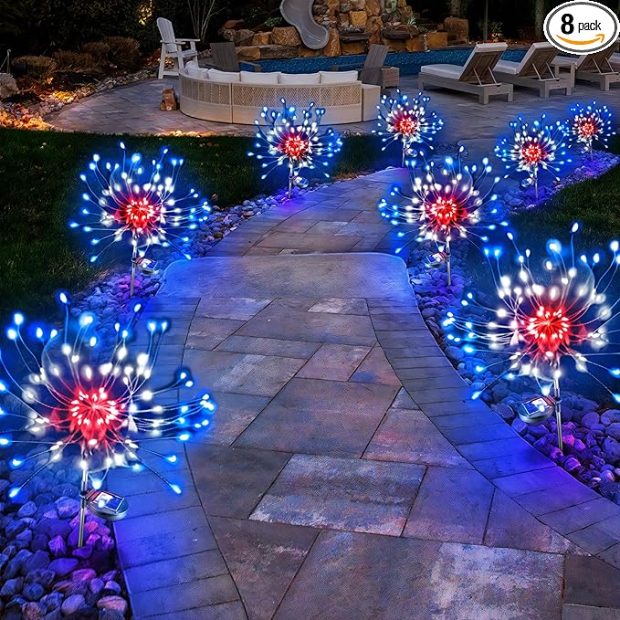 Firework Solar Lawn Figurine Light, Waterproof