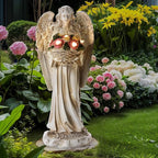 Solar Flower Garden Statue Light, Outdoor Decor