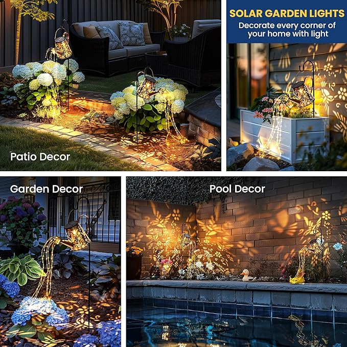 2-Pack Solar Moroccan Hanging Pendant Lantern, Waterproof