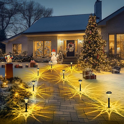 GIGALUMI 8 Pack Solar Lights Outdoor Waterproof, Outdoor Solar Lights for Yard, Solar Garden Lights, Yard Decorations Outdoor for Pathway, Patio, Garden, Driveway, Lawn, and Landscape(Warm White)