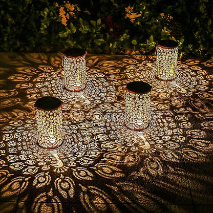2 Pack Peacock Outdoor Solar Hanging Lanterns Waterproof LED Solar Lights Metal Decorative Lanterns for Garden, Patio, Courtyard, Backyard, Yard Decor Unique Peacock Gifts for Women Gardening