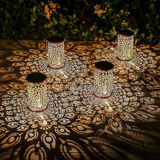 2 Pack Peacock Outdoor Solar Hanging Lanterns Waterproof LED Solar Lights Metal Decorative Lanterns for Garden, Patio, Courtyard, Backyard, Yard Decor Unique Peacock Gifts for Women Gardening