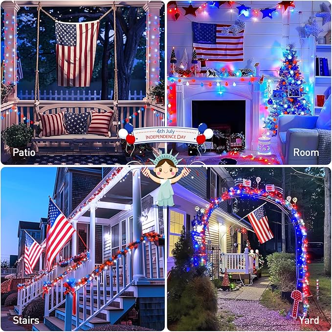 33ft White String Lights for Patio, Waterproof LED