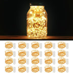 20-Pack Outdoor String Lights, 3ft Warm White Waterproof LED