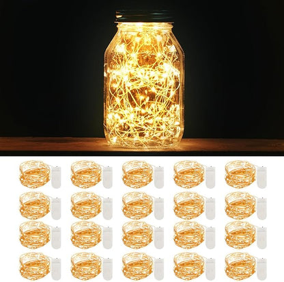 20-Pack Outdoor String Lights, 3ft Warm White Waterproof LED