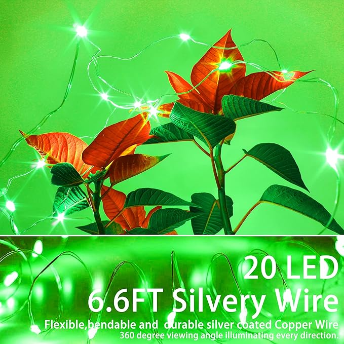 15-Pack 6ft Christmas LED String Lights, Waterproof Timer Lights