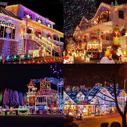 Battery Operated Christmas Lights, 33Ft 100 LED Multicolor String Lights with Auto Timer & 8 Modes, Shatterproof Waterproof for Outdoor Indoor Wedding Party Home, Green Wire