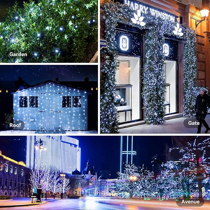 Christmas String Lights, 33ft 100 LED Waterproof Twinkle Lights