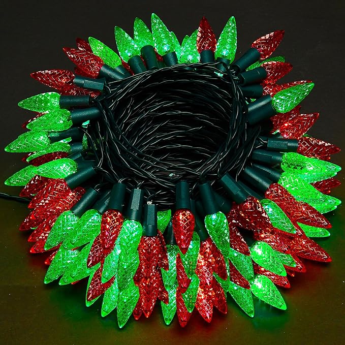 Christmas Porch String Lights, 34ft 100 LED Waterproof