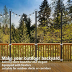 6-Pack Metal String Light Poles, 10ft Deck Stands
