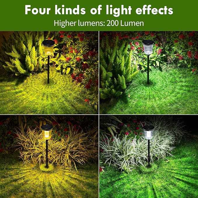 6-Pack Solar Landscape Lights for Driveway