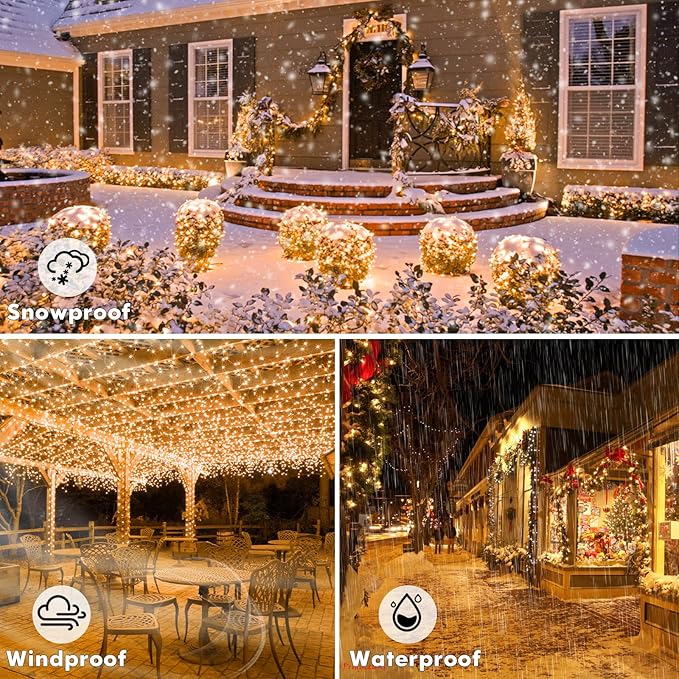 Lakumu 132FT(66*2) Rechargeable Fairy Lights Battery Operated, Twinkle Lights with Remote &Timer, Warm White LED String Lights for Bedroom Waterproof Outdoor Camping DIY Wedding Christmas Decorations