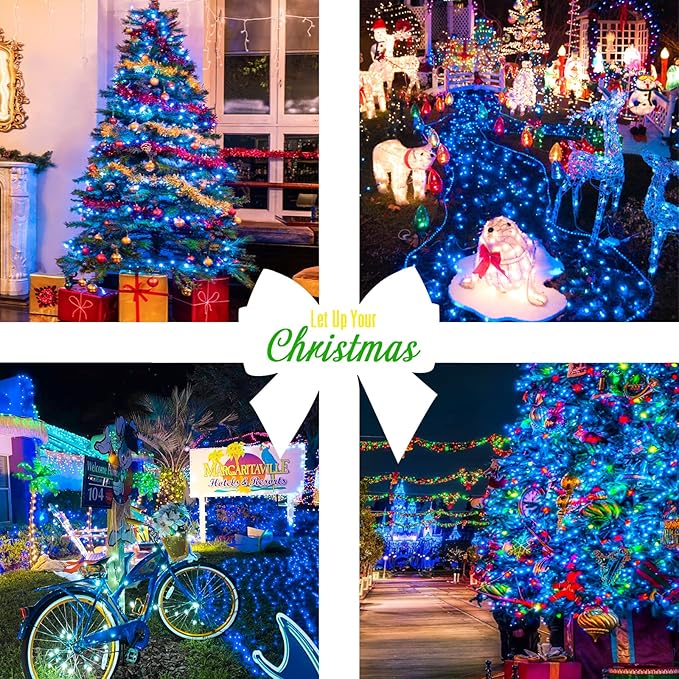 Christmas Patio String Lights, 33ft 100 LED Waterproof