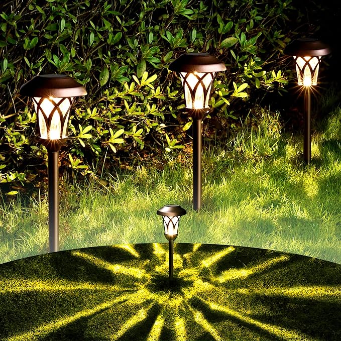 6-Pack IP65 Solar Landscape Lights for Yard