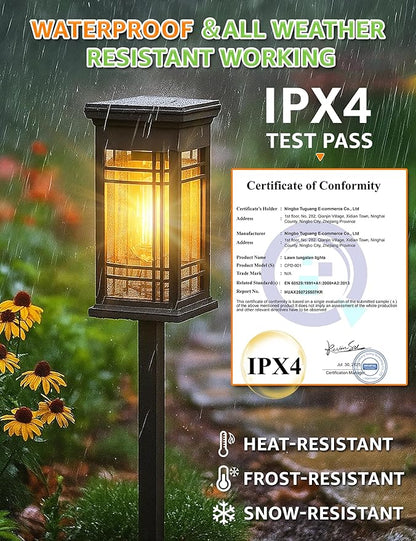 8 Pack Solar Lights Outdoor Waterproof - Solar Powered Outdoor Lights for Patio Yard Pathway Walkway Lawn Garden Decor Landscape Lighting Solar Lights Outdoor