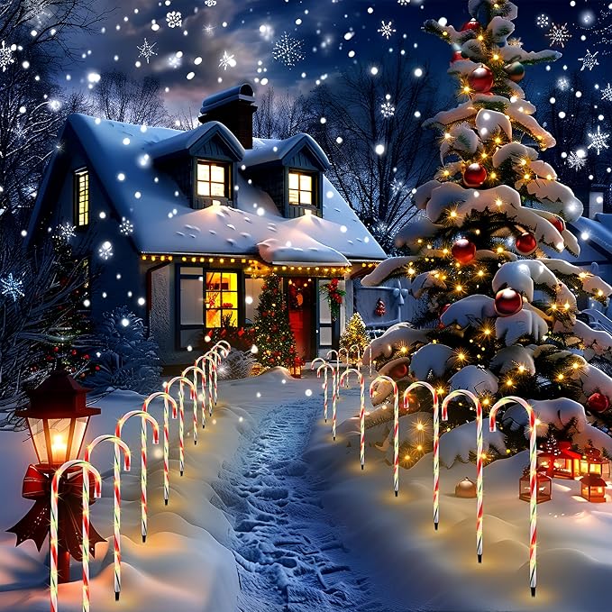 Red Solar Path Lights, Outdoor Driveway LED