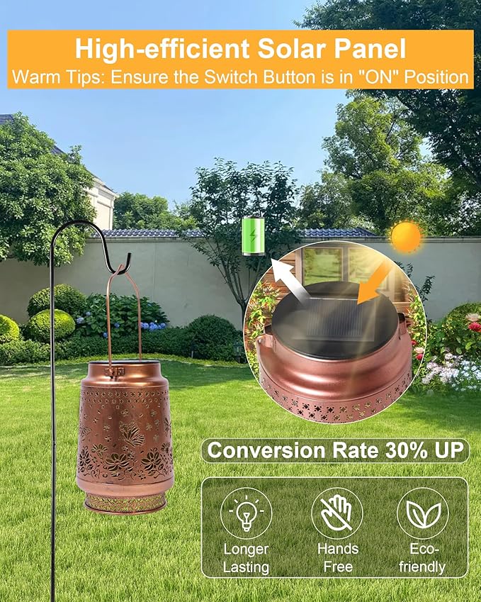 Butterfly Gifts for Women Butterfly Solar Lantern Mothers Day Gifts Birthday Gifts for Women Mom Grandma Sister Friend Garden Decor Metal Solar Lights Outside Decorative for Yard Patio Pathway Porch