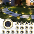 Solar Flat Disk Lights 16-Pack, Waterproof Landscape