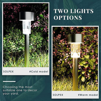 SOLPEX Solar Garden Lights Outdoor, 6 Color 12 Pack Stainless Steel Led Pathway Lights,Halloween/Christmas Solar Decorative，Christmas Decor for Patio, Lawn, Yard,Landscape and Walkway