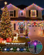 2-Pack C9 Christmas Lights Outdoor, 51.4ft 40 Bulb Pathway Lights with Stakes, Multicolor