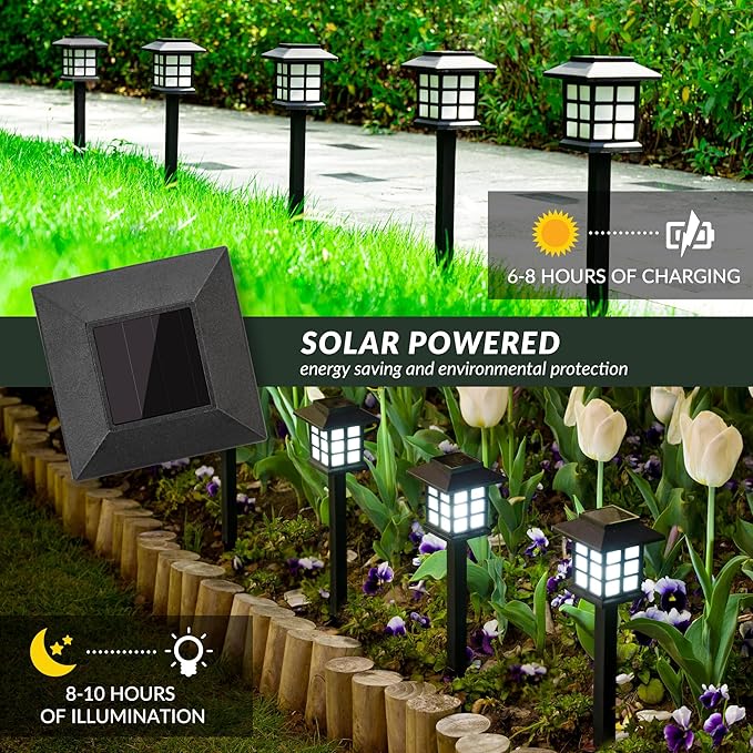 SOLPEX Solar Outdoor Lights, 12 Pack Path Lights, Walkway Light Outdoor, Garden Pathway Waterproof for Garden, Yard, Landscape and Driveway(Cold White)