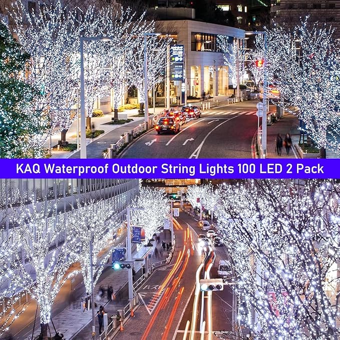 Christmas Yard String Lights 2-Pack, 66ft 200 LED Waterproof