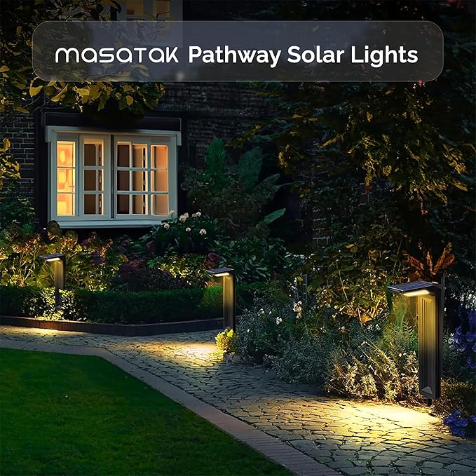 Solar Walkway Path Lights 2-Pack, Waterproof