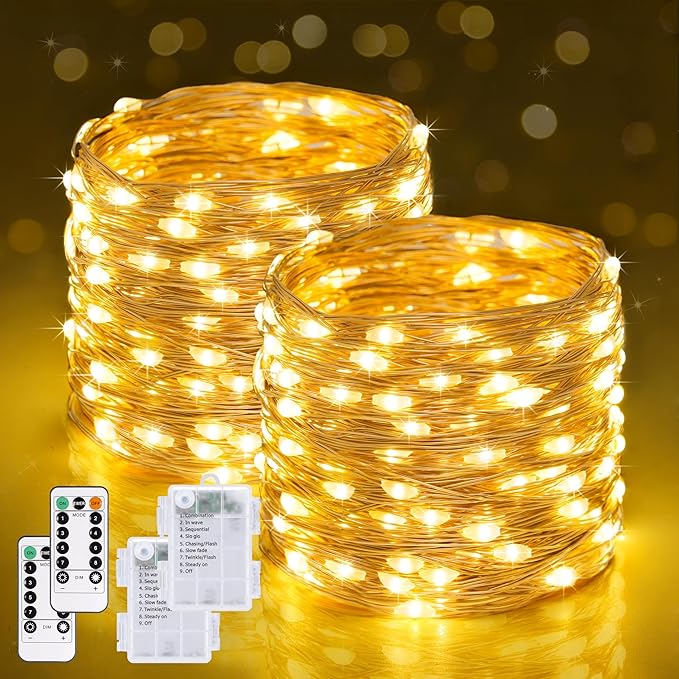 Christmas Yard String Lights 2-Pack, 132ft 400 LED Waterproof