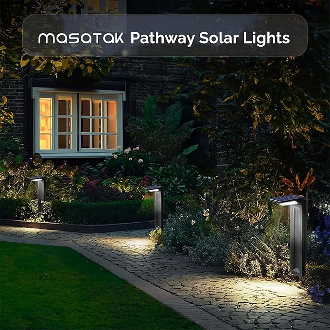 Cool White Solar Pathway Lights 2 Pack - Ultra Bright Waterproof Outdoor Solar Lights for Yard, Walkway & Driveway - LED Landscape Path Lights - Energy Saving Solar Powered Lights