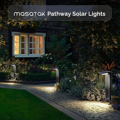 Cool White Solar Pathway Lights 2 Pack - Ultra Bright Waterproof Outdoor Solar Lights for Yard, Walkway & Driveway - LED Landscape Path Lights - Energy Saving Solar Powered Lights