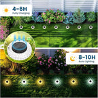 6-Pack In-Ground Solar Lights, Flat LED Walkway