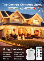 2-Pack Warm White Yard String Lights, 5ft Weatherproof LED