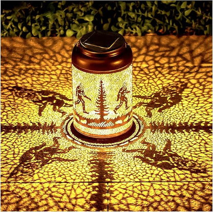 Bigfoot Solar Lanterns Outdoor Hanging Waterproof Solar Lights Big Foot Sasquatch Gifts for Men Women Metal Decorative LED Lanterns for Outside, Patio, Landscape, Yard Decor, Garden Decorations