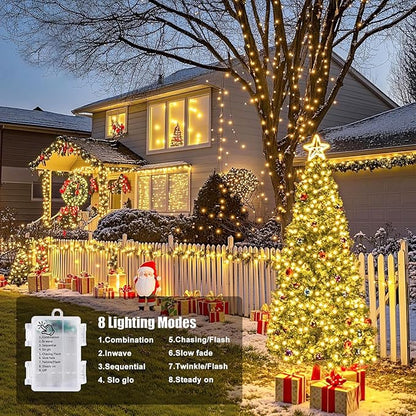Christmas Patio String Lights 4-Pack, 280ft 800 LED Waterproof