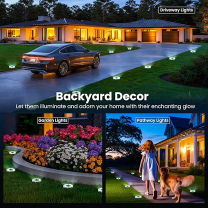 SOLPEX Solar Ground Lights 12 Pack, Solar Pathway Lights Outdoor Waterproof, Landscape Lighting for Garden, Walkway, Driveway, Yard, Deck, Patio, Swimming Pool (Cool White)