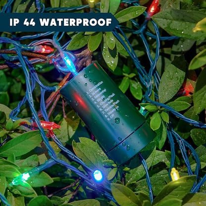 Joiedomi LED Christmas String Lights,200 Count 66.3FT Battery Operated Christmas Tree Fairy Lights with 8 Modes,Multifunction Green Wire for Xmas Decor Party Holiday House,Multicolor