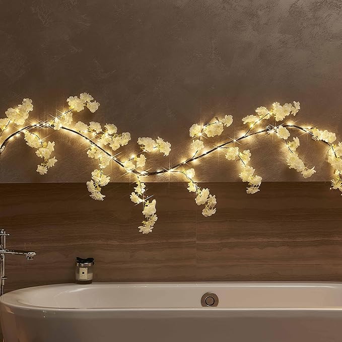 White Patio String Lights, 6ft Weatherproof LED