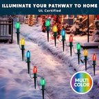 24-Pack Multicolor Solar Path Lights, Outdoor Driveway LED