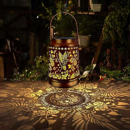 KY&BOSAM Solar Hummingbird Lanterns Outdoor Waterproof,LED 300 Lumens Metal Hanging Outside Lantern Lights Decorative for Yard Backyard Porch Garden Decorations Birthday Gifts for Women Mom Grandma