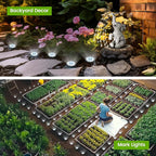 12-Pack Solar Ground Disk Lights, Cool White Waterproof LED