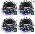 4-Pack 200 LED Christmas Twinkle Lights, 66ft Waterproof for Porch
